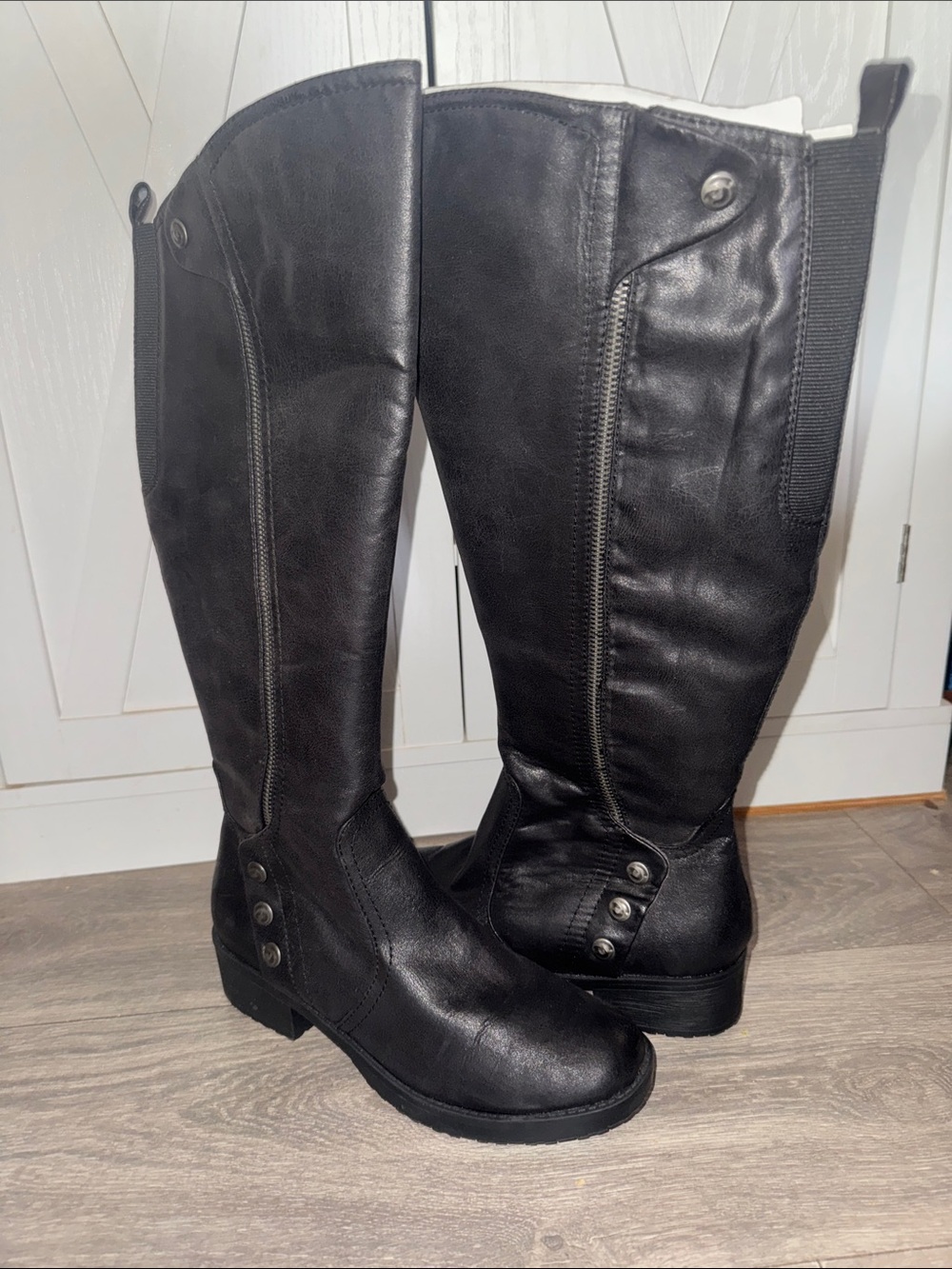 BareTraps Black At-the-Knee Riding Boots